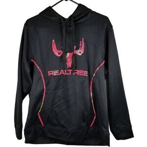 Realtree Elk Pink Camo Black Athletic Hiking Winter Warm Hoodie Women's M NWT